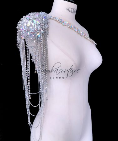 SambaCouture WBFF Competition Luxury rhinestone theme wear shoulder accessory