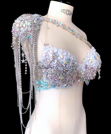 SambaCouture WBFF Competition Luxury rhinestone theme wear shoulder accessory