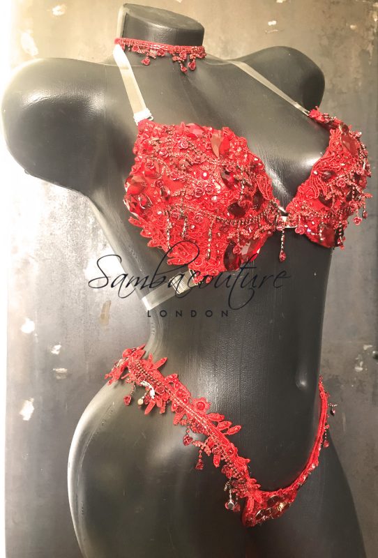 Red WBFF bikini -Crystal bikini by SambaCouture