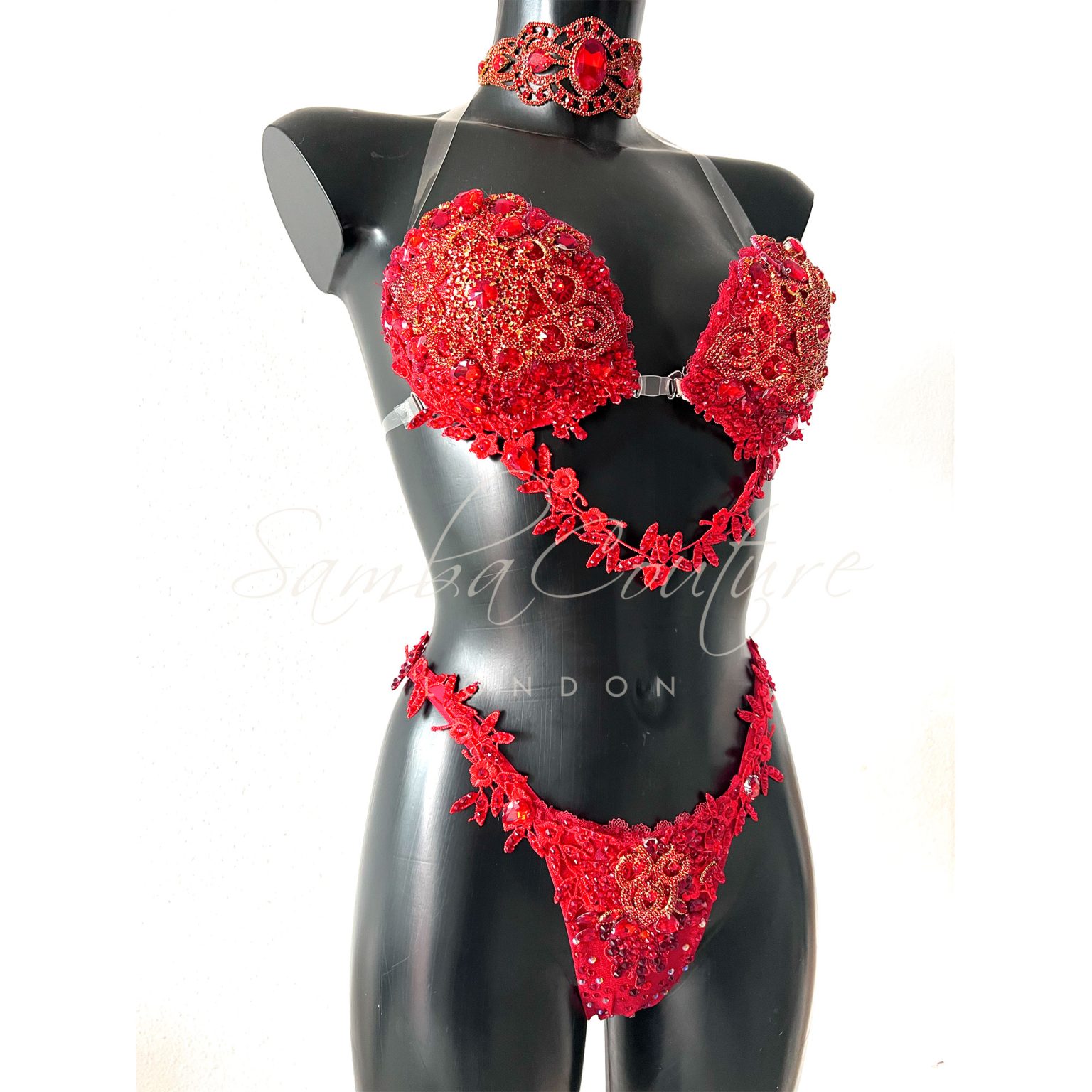 Red WBFF bikini by sambacouture